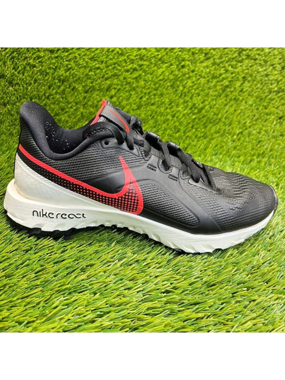 Nike React Infinity Pro Mens Size 5 Black Red White Running Spikeless Golf Shoes